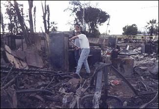 Homeowners returning to a destroyed property