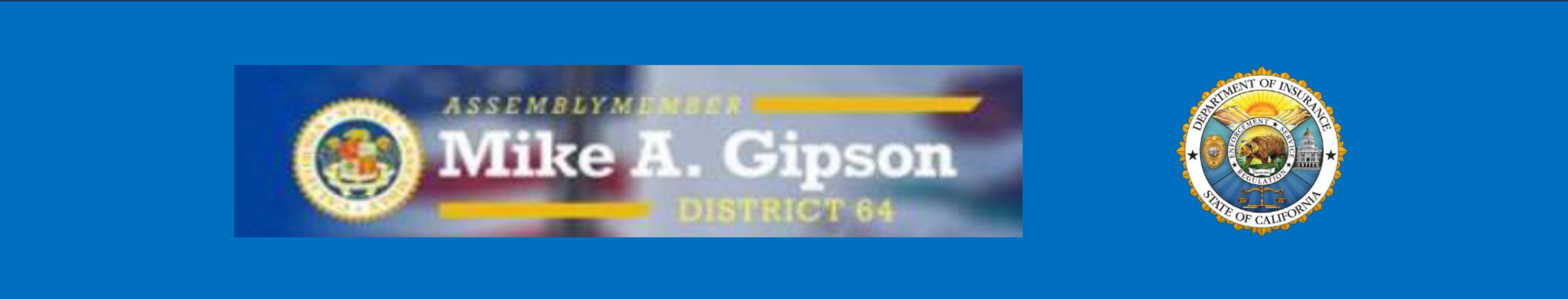 Assembly District AD 64 Logo, California Department of Insurance Logo